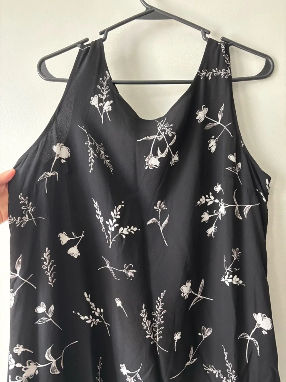 Vintage Y2K Black Slip Silk Floral Maxi Dress Romantic Fairy Whimsy Dress Medium